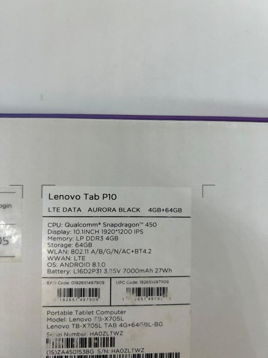 Tableta Lenovo Tab P10 TB-X705L, 10.1", 4GB RAM, 64GB -D-