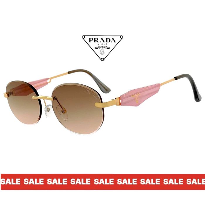 Prada 2026 Луксозни дамски слънчеви очила – ромбоидна кръгла рамка