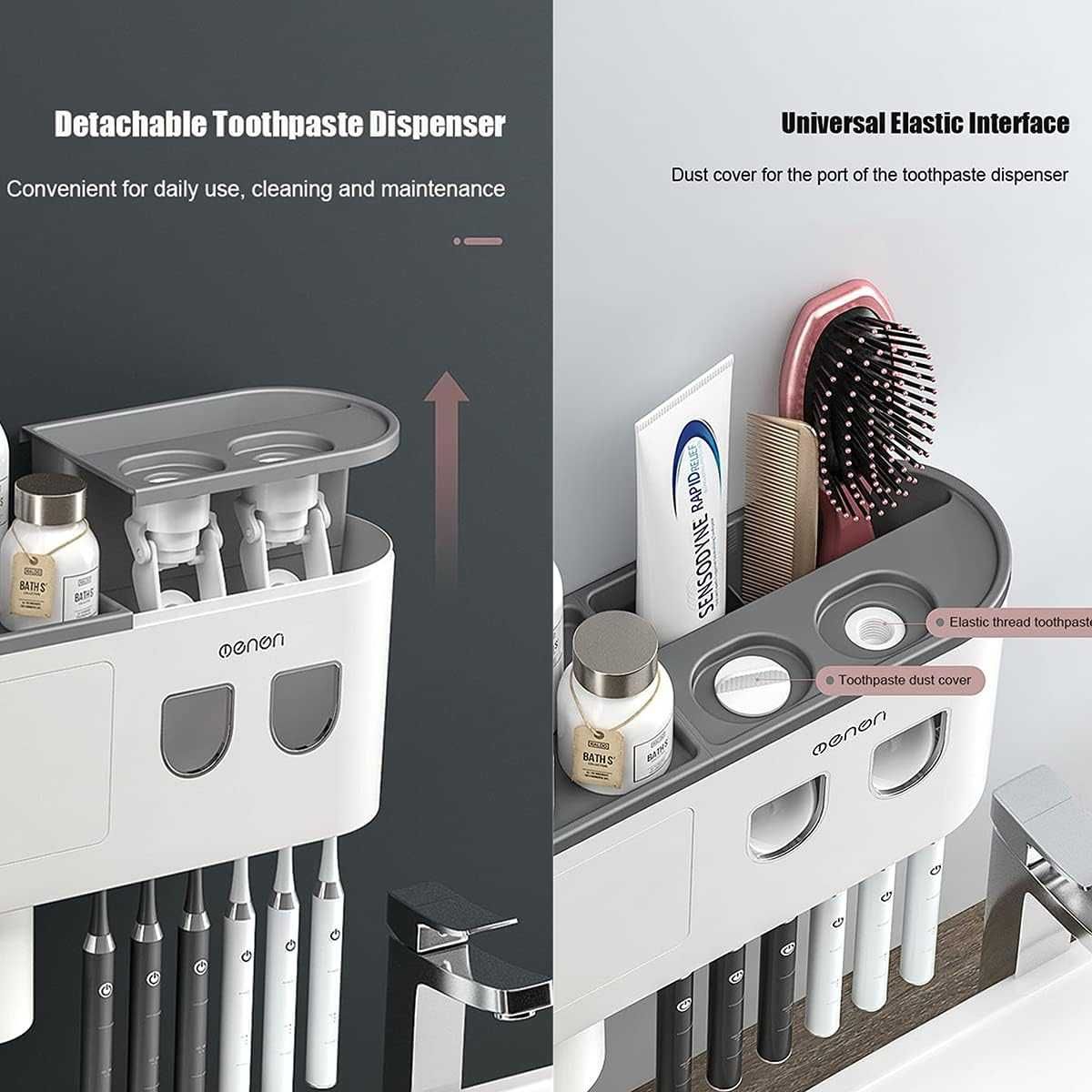 DAHAKII Комплект двойни автоматични дозатори за паста за зъби