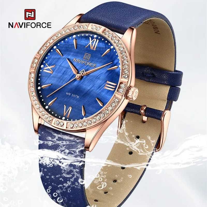 Дамски часовник Naviforce, Луксозен, Седефен циферблат, 6 цвята