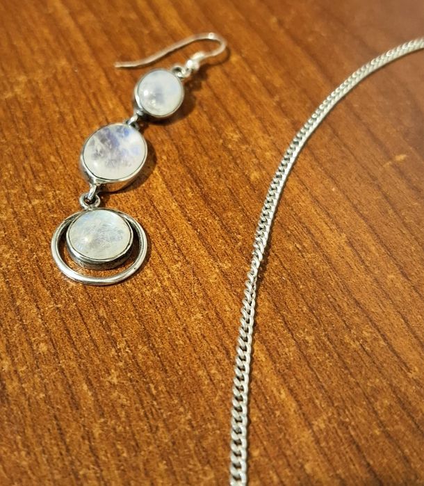 Set bijuterii, argint 925 cu piatra lunii