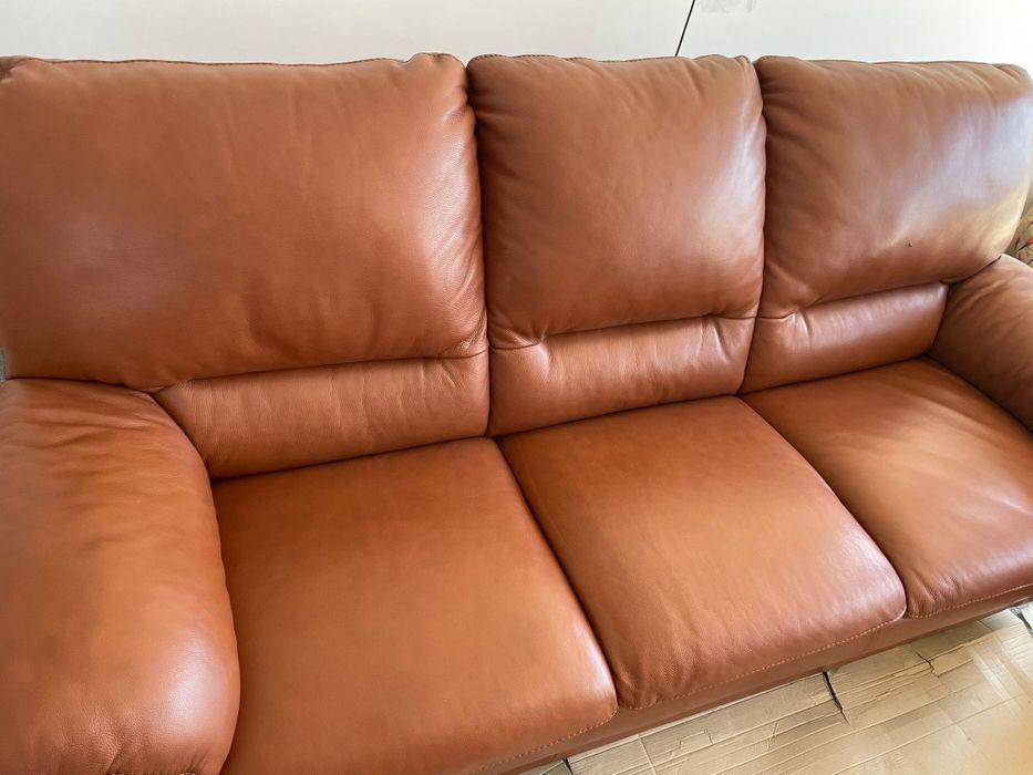 Canapea extensibilă si fotoliu Mandy,  piele, stare excelentă