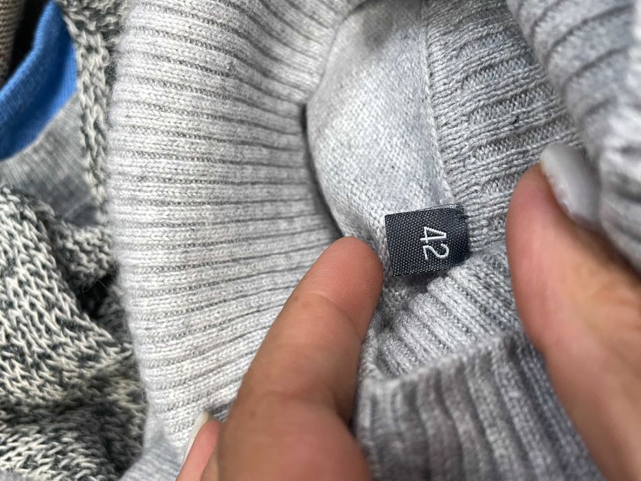 Дамски пуловер 42 - L КОПРИНА и КАШМИР поло яка сив