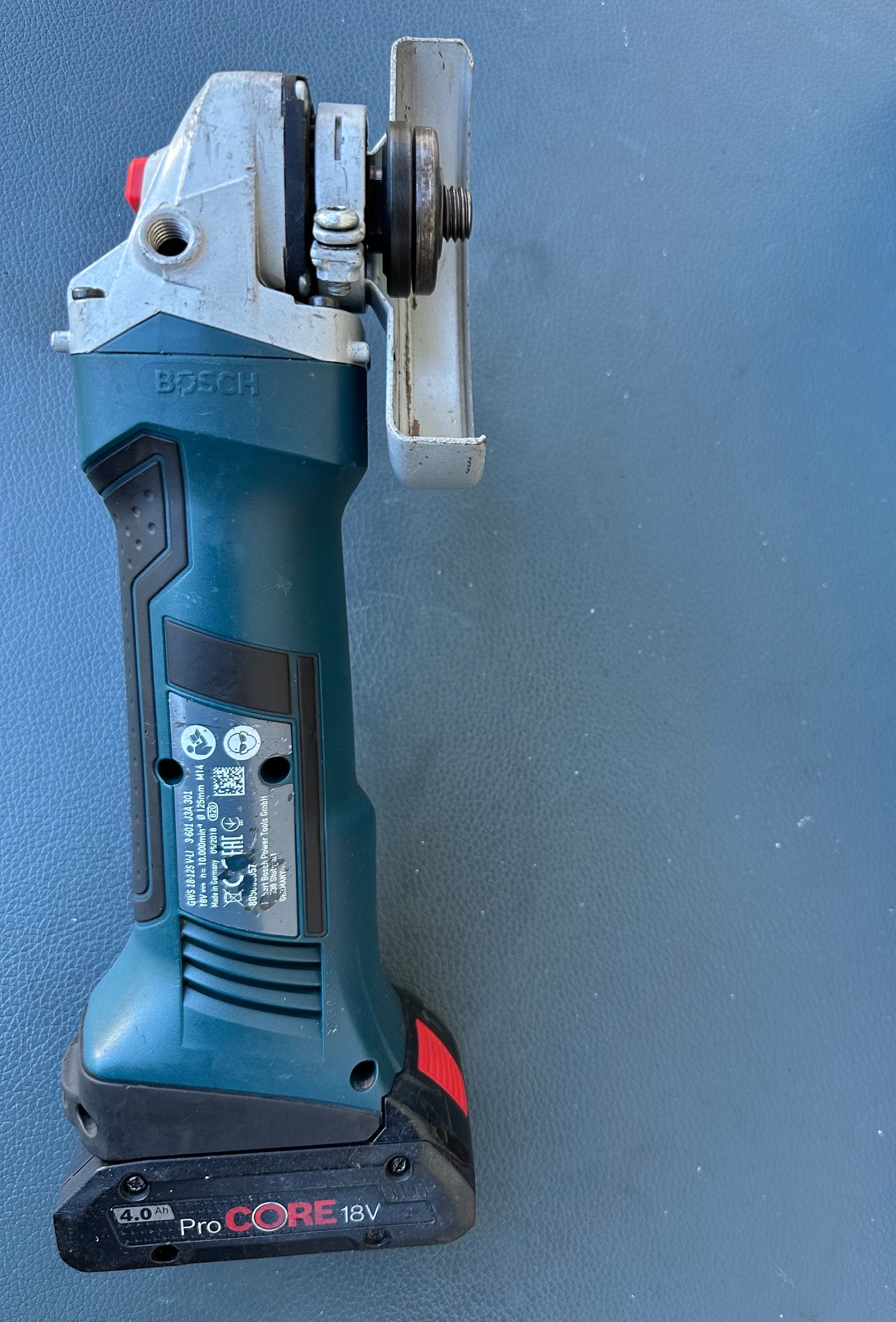 Ъглошлайф на батерия Bosch GWS 18-125 V-Li с 4.0ампера прокоре батерии