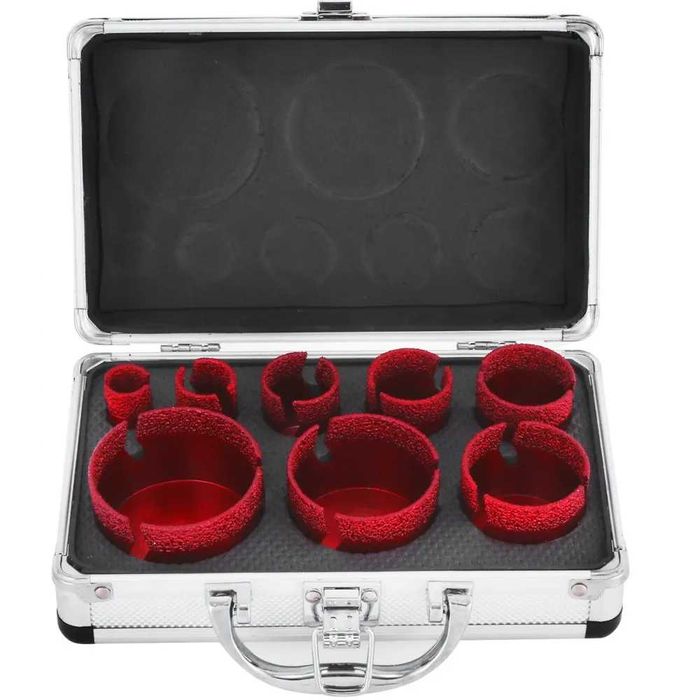 Комплект Боркорони 8 Вакуумни ПРЕМИУМ ДИАМАНТ 20/25/32/35/40/50/60/68