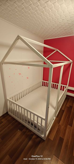 Pat copii tip Casuta si saltea , Montessori