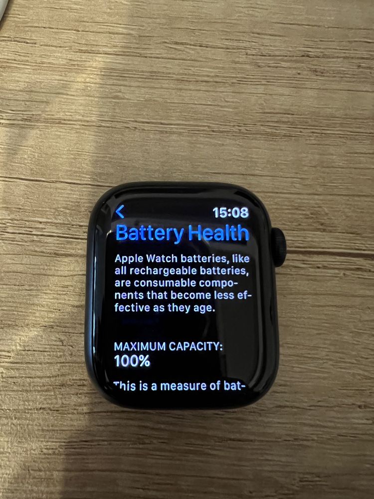 Apple watch 7 45mm midnight black GPS baterie 100%