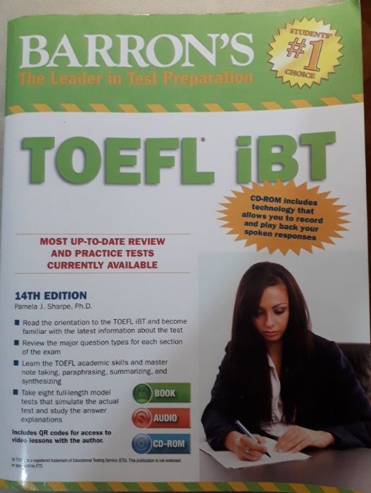 Barron's TOEFL iBT 14th Edition 2 CD's + CD ROM