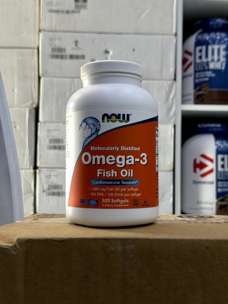 Now Omega-3 Fish Oil  500 softgels 250 servings, рыбий жир.