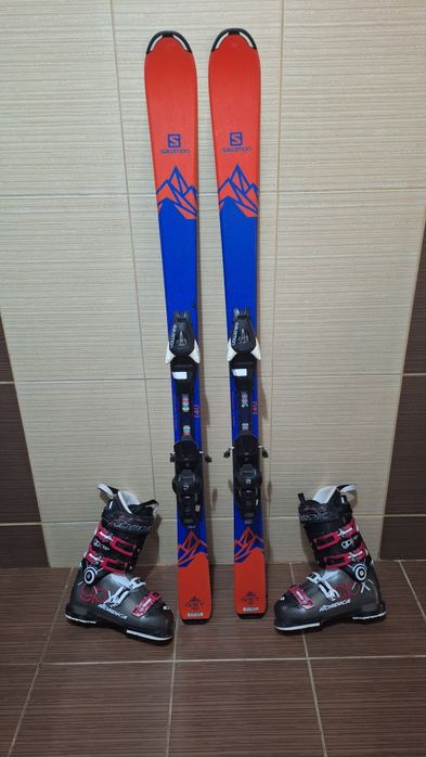 Set schiuri 140cm salomon-clapari ,casca ski