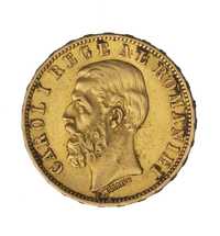 Moneda aur 20 lei 1883 Carol 1
