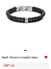 Bratara originala FOSSIL piele+margele