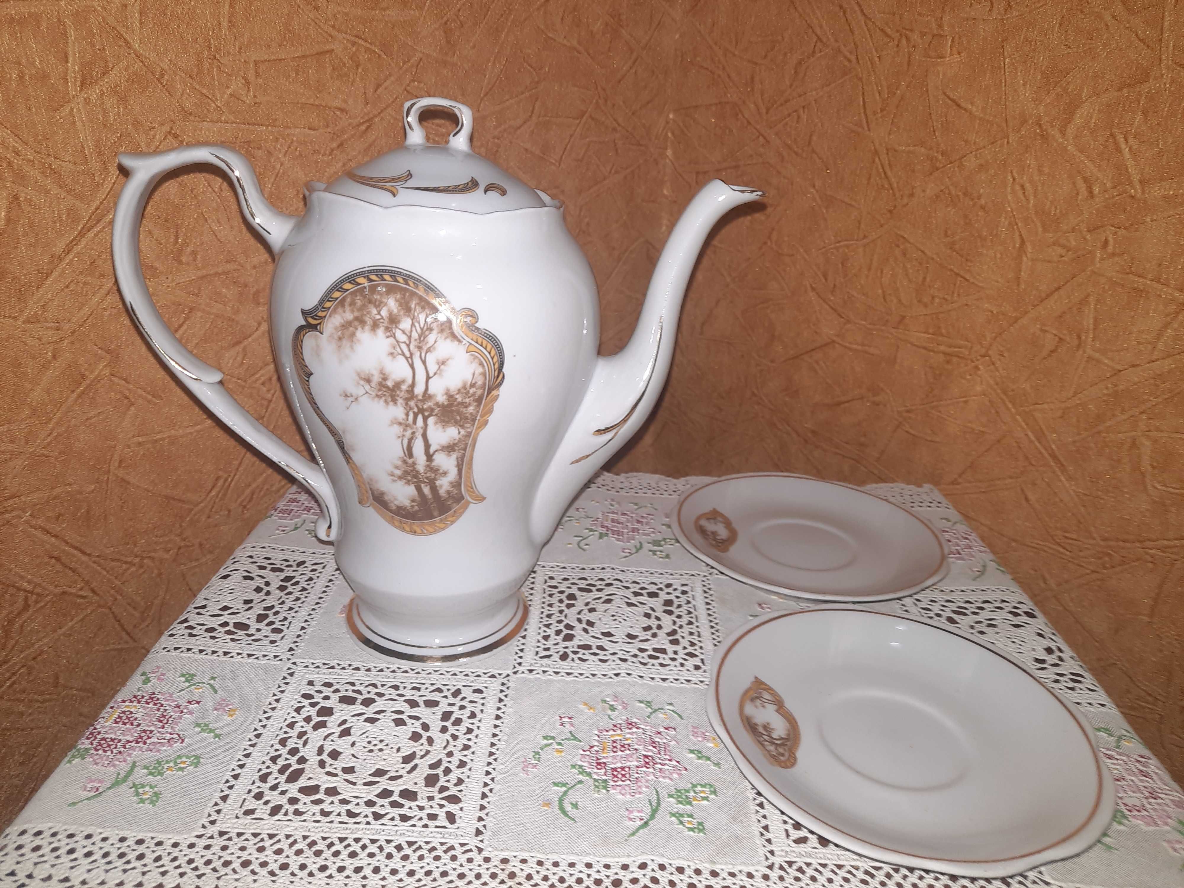 Красивый, изящный, фарфоровый чайник-кофейник,  Барановский ФЗ