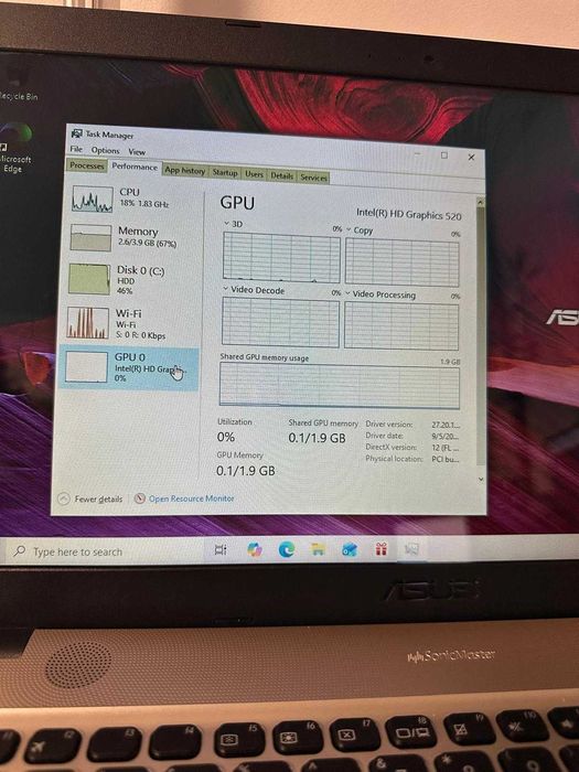 Laptop Asus I3-6006U, 4GB, 500GB