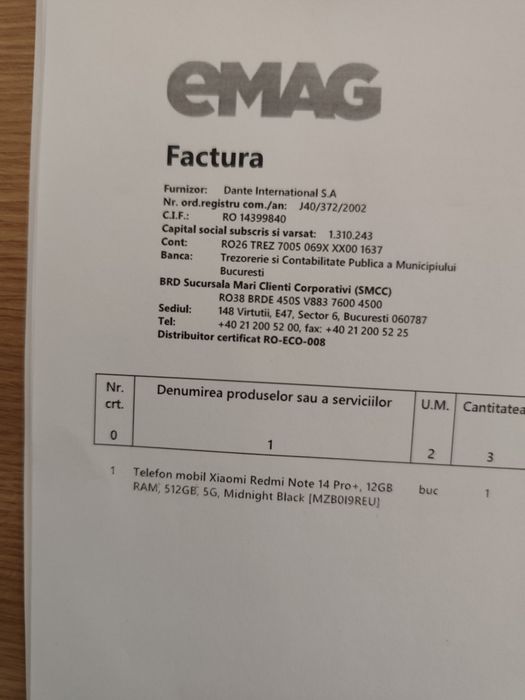 Telefon Xiaomi Redmi Note 14 Pro+12 GB RAM,512GB