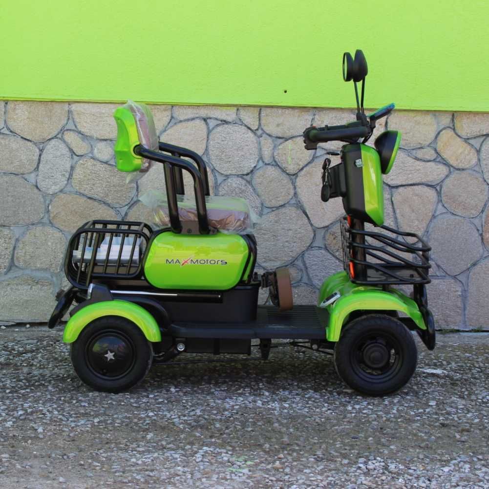 Триместна електрическа четириколка MaxMotors A9, 1500W, 48V/20Ah GREEN