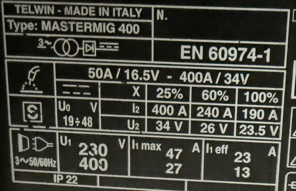 Aparat de sudura Mig Mag Telwin Mastergmig 400 / 400 amp / 380v