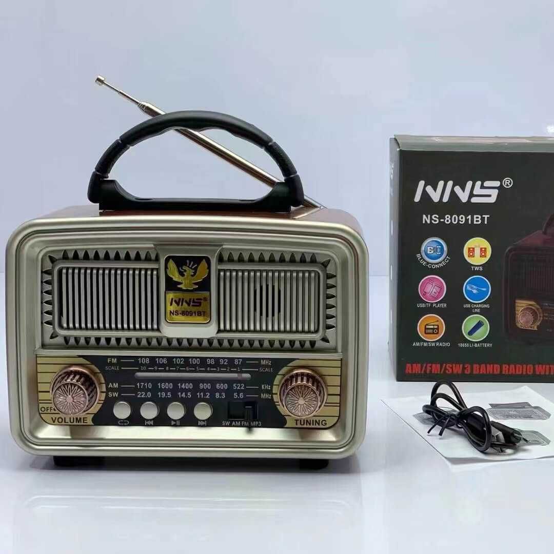 Ретро блутут радио NS-8091BT, MP3 Player, акумулаторна батерия