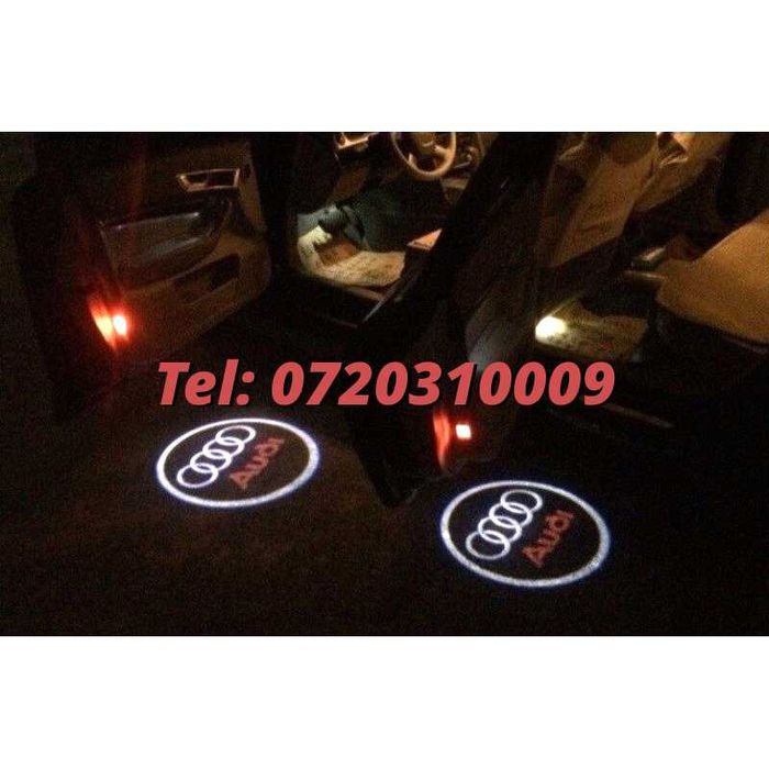 Set Lampi Led Holograme Proiectoare Logo Portiera Audi A3 A4 A5 A6 Q3