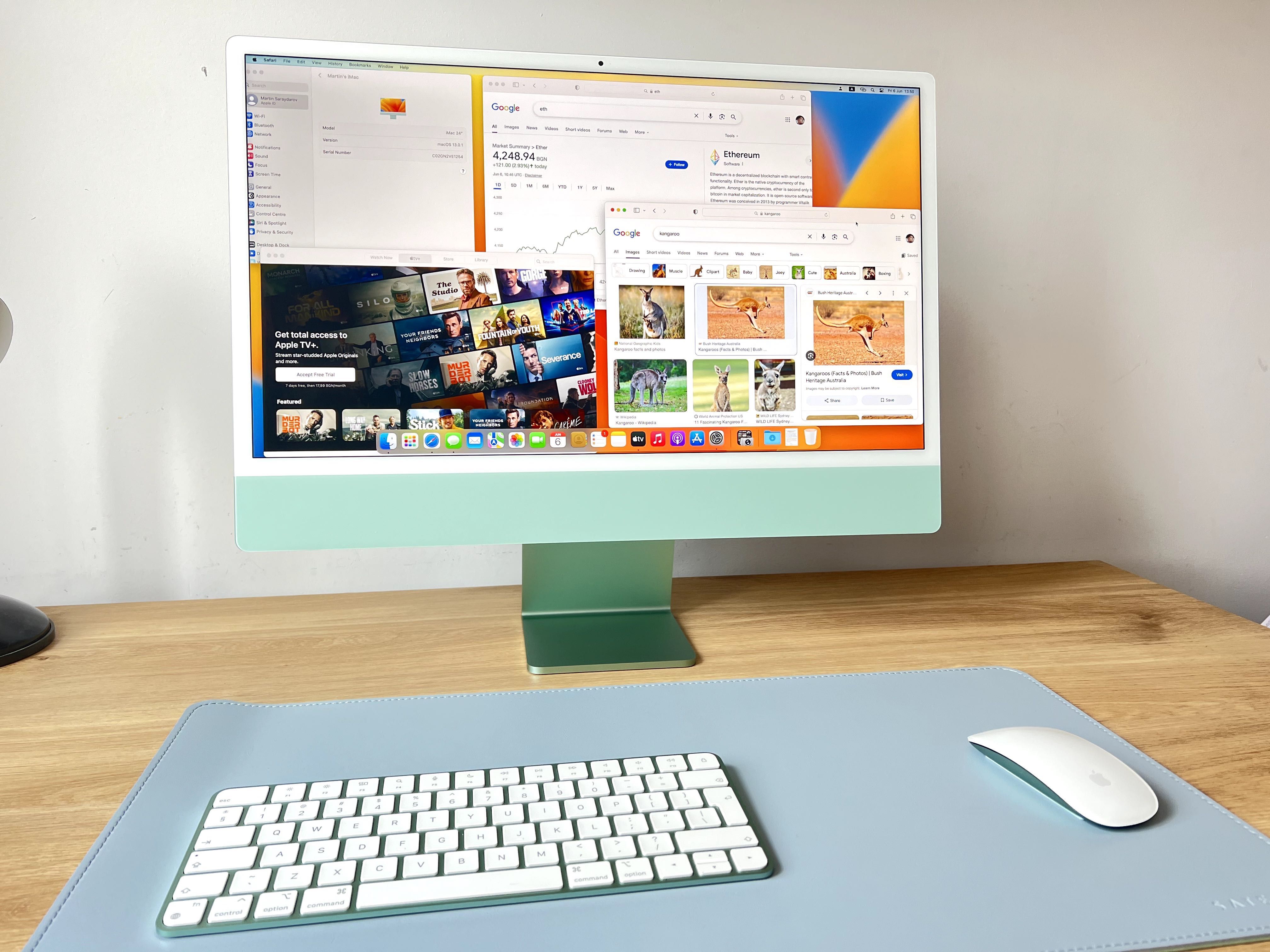 Перфектен iMAC M1 + Уникален 4.5K Екран + Пълен Комплект