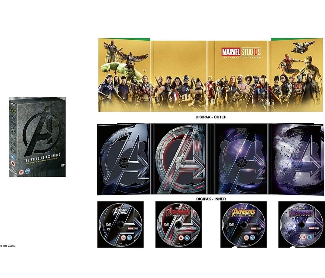 Filme DVD Marvel : Avengers 1-4 Collection  Originale