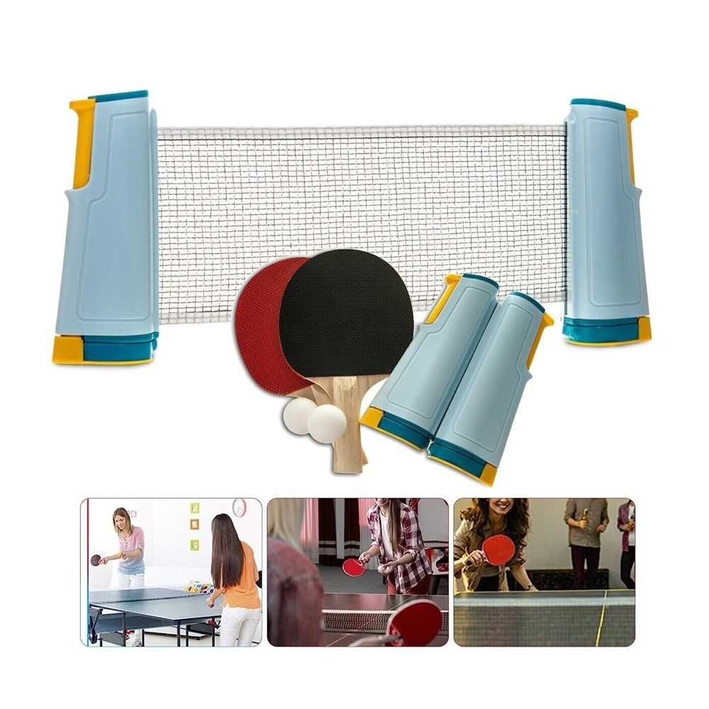 Set PING PONG - tenis de masa, portabila, plasa extensibila 150 cm