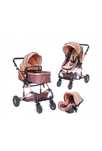 Vand carucior bebe 3in 1 culoare maro
