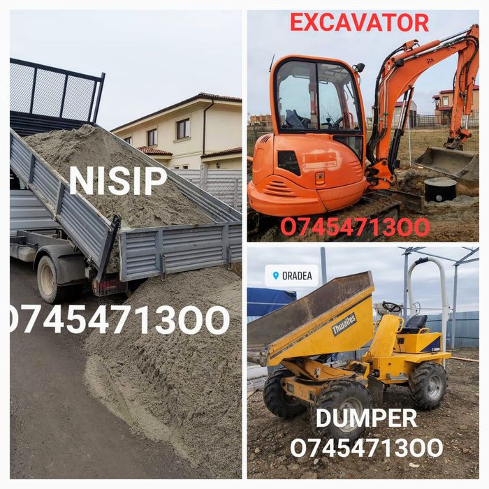 Miniexcavator cu forța mare, picon închiriat dumper bobcat sapat canal