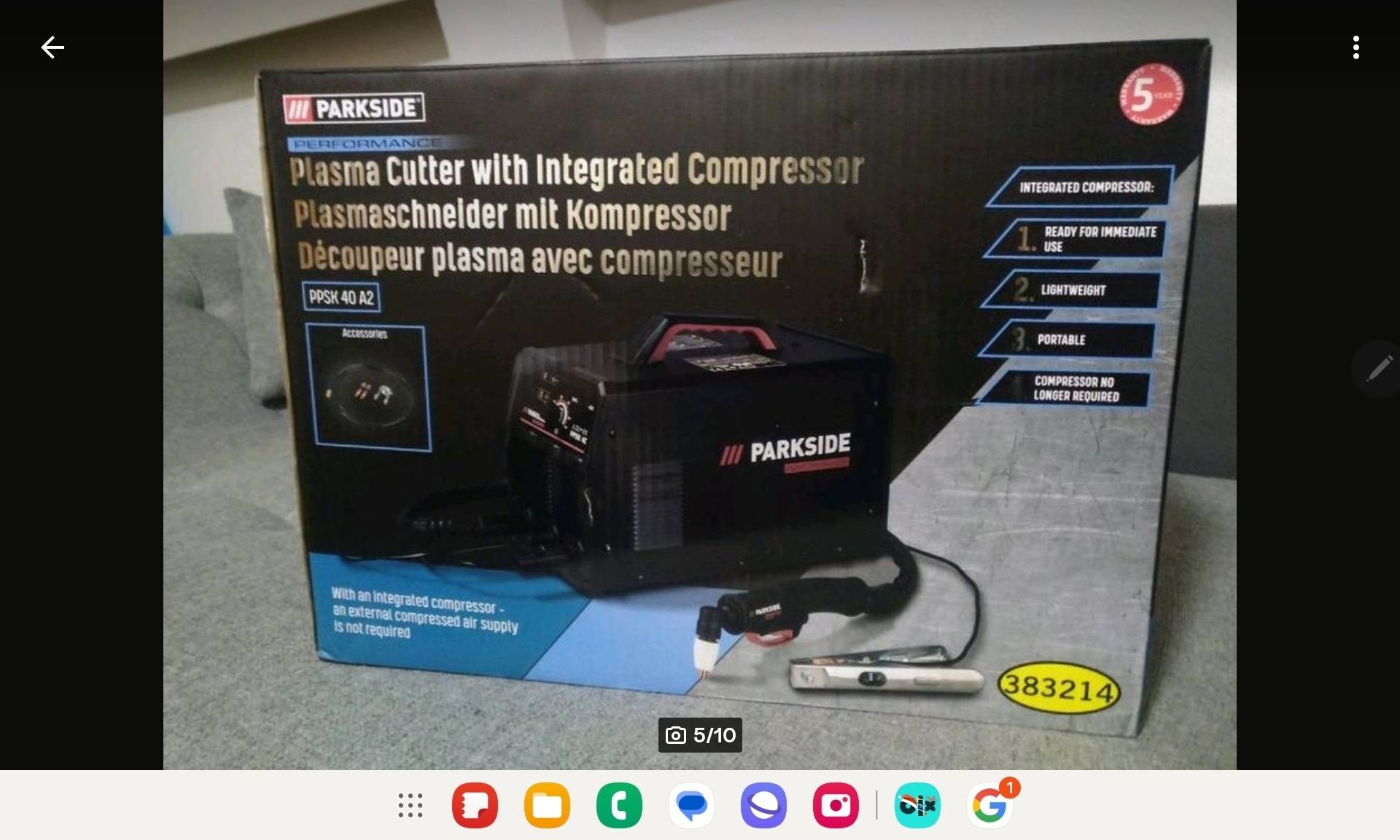 TAIETOR CU PLASMA Parkside cu kompressor PPSK 40 A2 / 220V NOU