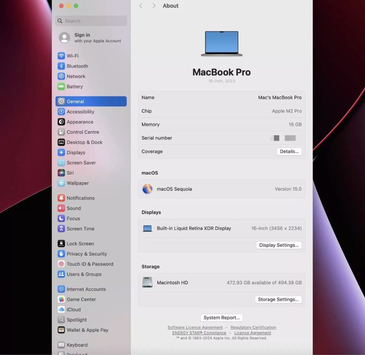 MacBook Pro 16 inch M2 PRO fab 2024 / ca nou / garantie / factura