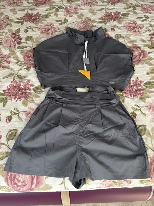 Compleu de vara bluza/pantaloni cu tunica Peplum