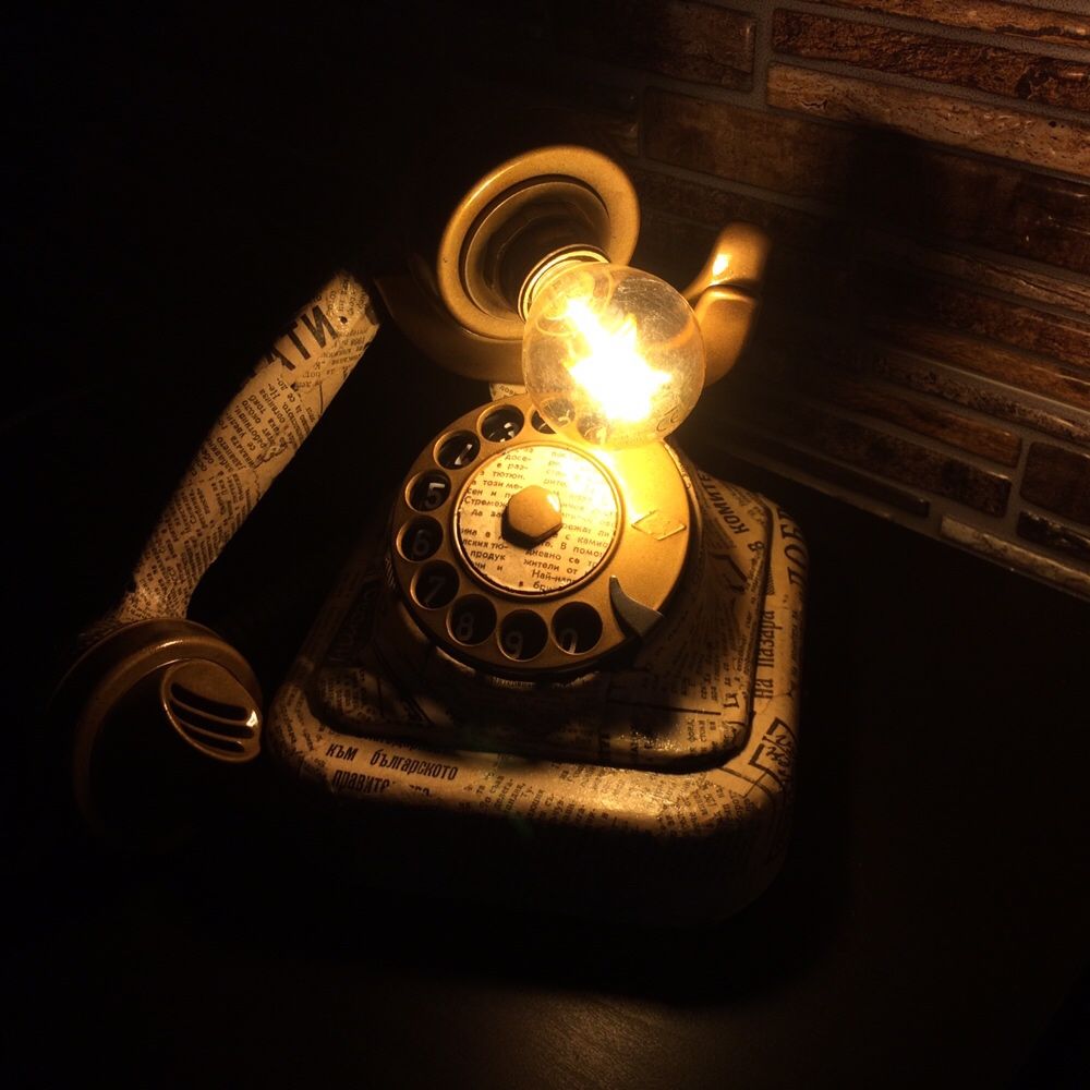 Ретро Винтидж Vintage Телефон Лампа Лампион