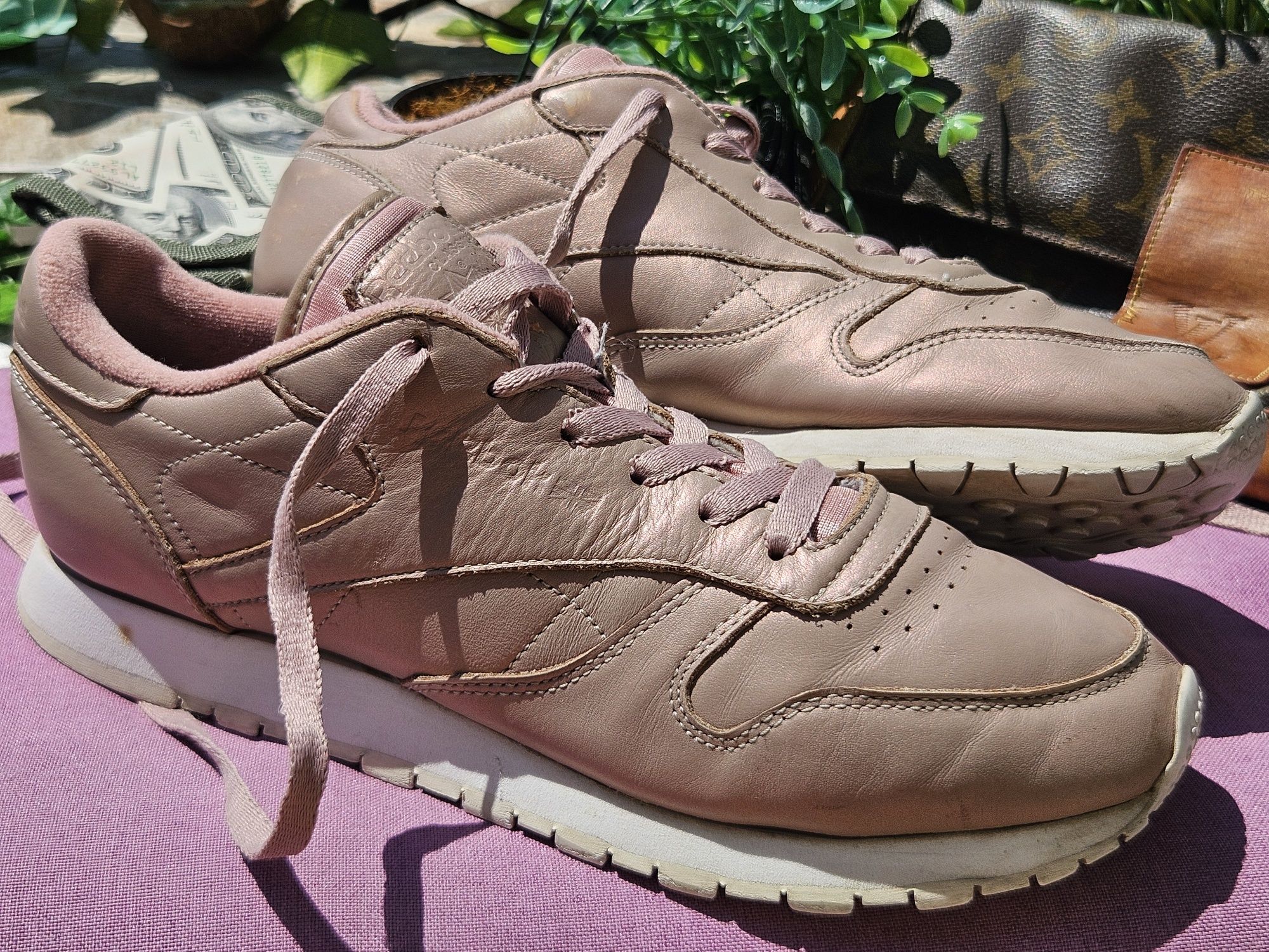 Reebok кецове кецове от кожа в розово