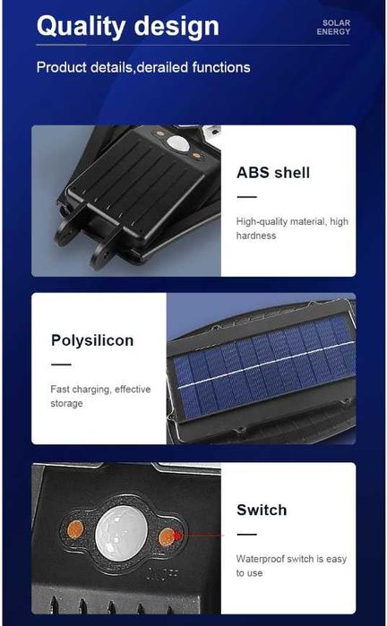 Соларна ДВОЙНА LED ЛЕД лампа 1200W