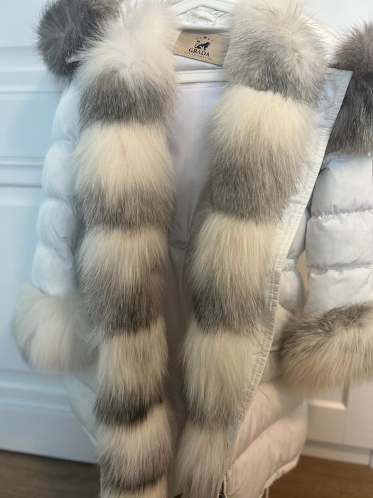 Geaca tip PARKA blana naturala detasabila masura S