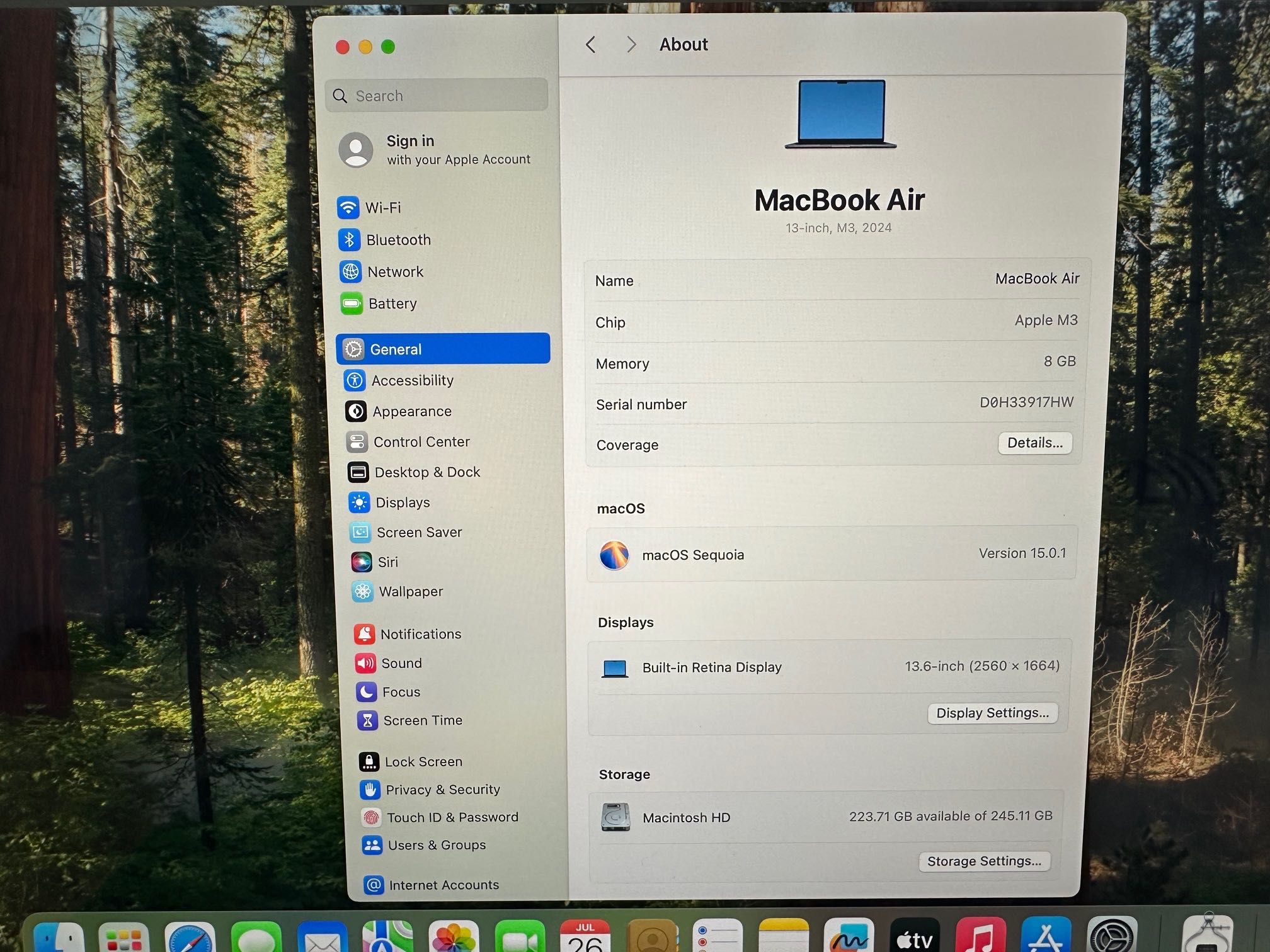 MacBook Air 13" M3 8-CPU/ 8-GPU/ 8RAM/ 256GB SSD/ГАРАНЦИЯ
