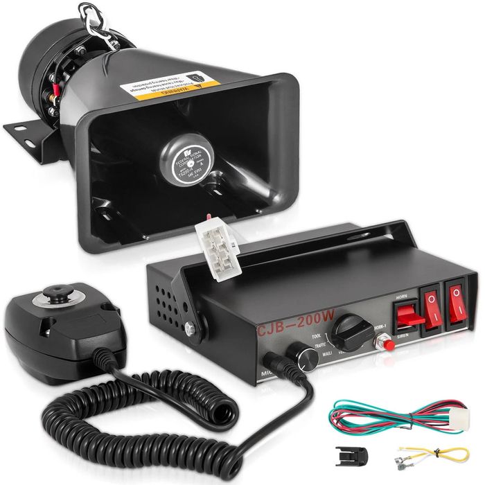Sirena 7 sunete cu microfon 12V 200W, Profesionala, offroad, ssv, utv