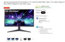 LGUltraGear27″,FullHD,180Hz,1ms,AMD FreeSync, Black Stabilizer,HDMI,DP