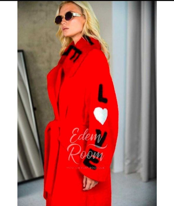 Шуба лама воротник норка