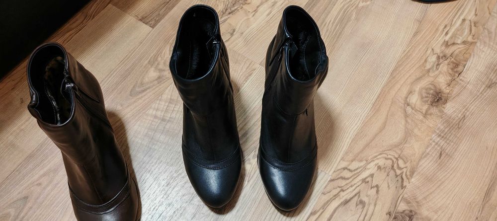 Нови Елегантни Български Боти от Естествена Кожа Номер 38 цвят Черен