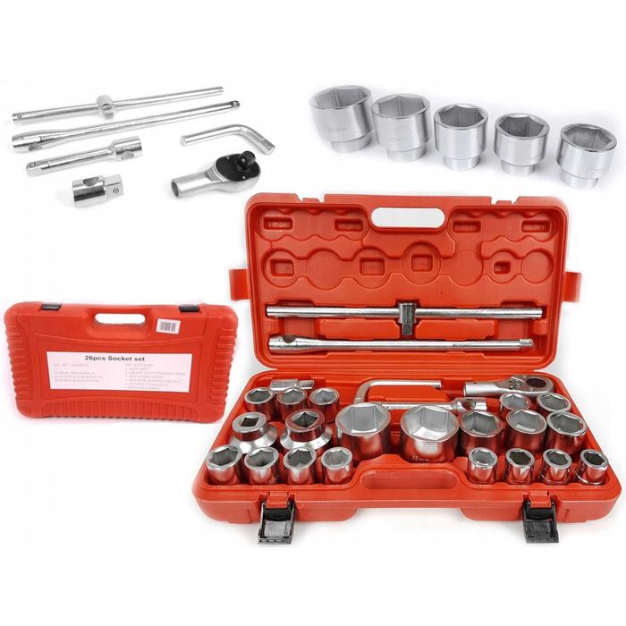 НЕМСКО Гедоре Камионско 26 Части Шестостенно 3/4" 1" 21-65mm+ЛЕД ФЕНЕР