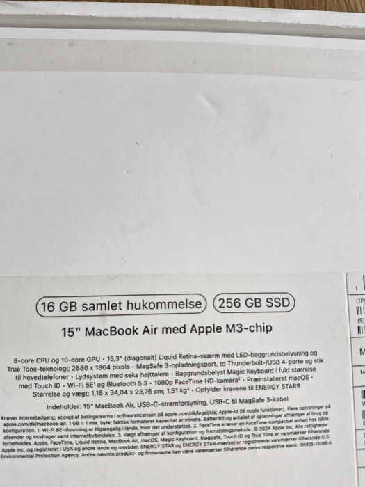 НОВ!!! Apple MacBook Air 15" , Apple M3, 16GB RAM, 256GB SSD