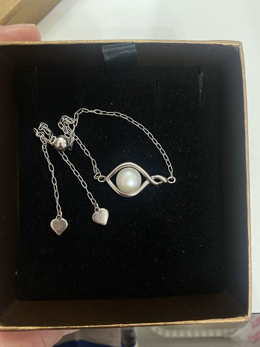 Продам браслет из серебра 925 пробы с натуральным жемчугом