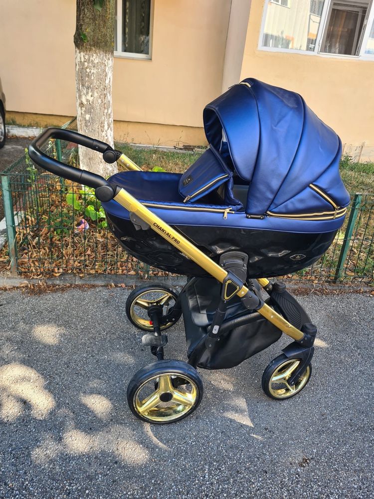 Carucior Copii 3 IN 1 Chantal Adamex SPECIAL Edition Blue LEATHER
