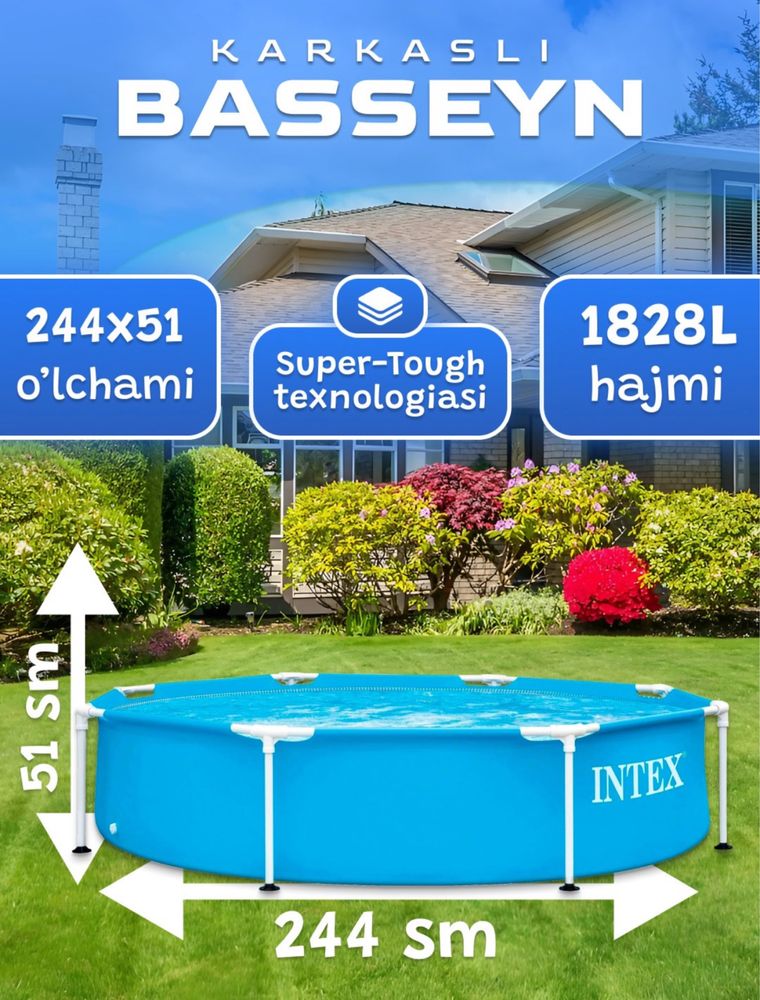 Intex basseyn dona va optimga bonuslar ham bor