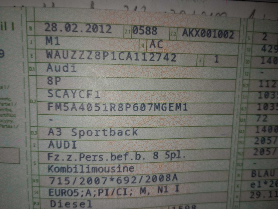 Audi A3 1.6 tdi 2012