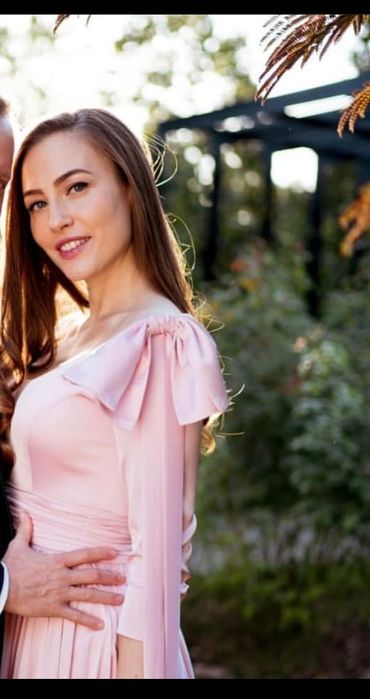 Rochie Roz Ocazie Mătase Satinata Mărime S