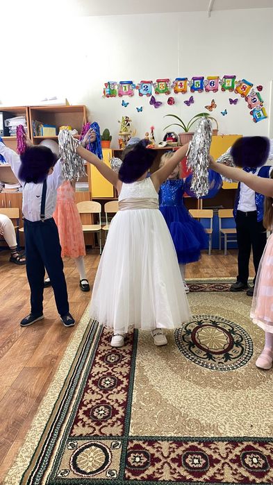Пышное турецкое белое платье на 5-7 лет