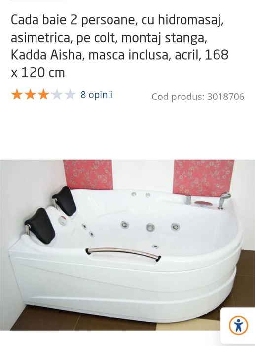 Cada hidromasaj 2 persoane