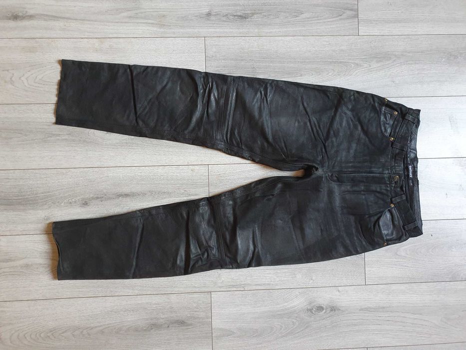 Pantaloni de piele FACTORY (rock, motor) - Marimea 42 (Talie 83 cm)